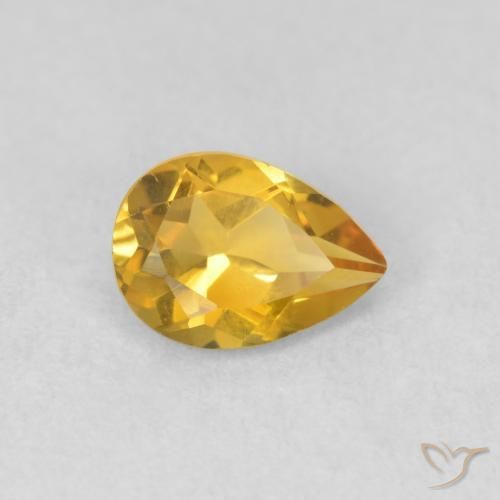 0.66克拉天然黄水晶，梨形，VVS