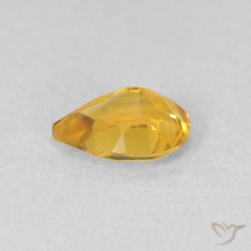 0.66克拉天然黄水晶，梨形，VVS
