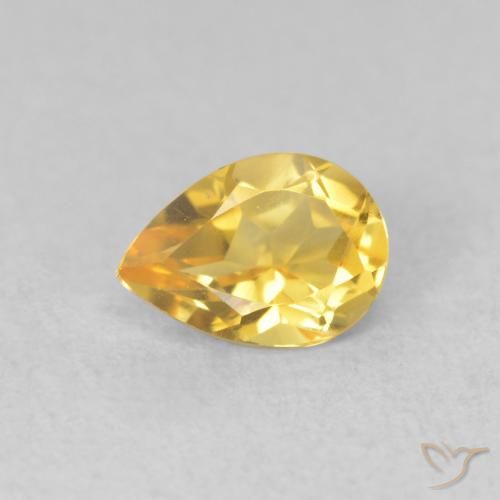 0.68ct 天然 金色 黄水晶, 梨形, VVS