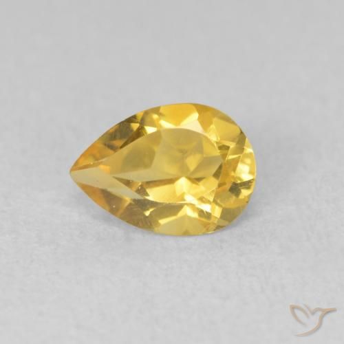 0.66ct 天然 金色 黄水晶, 梨形, VVS