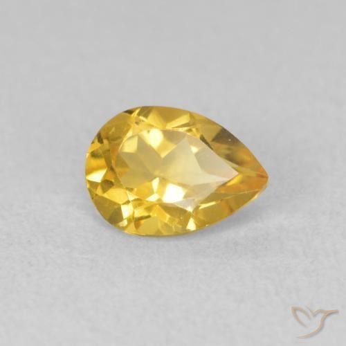 0.66克拉天然黄水晶，梨形，VVS