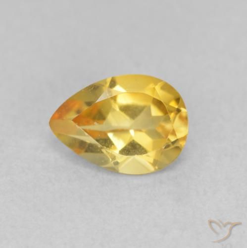 0.69ct 天然 金色 黄水晶, 梨形, VVS