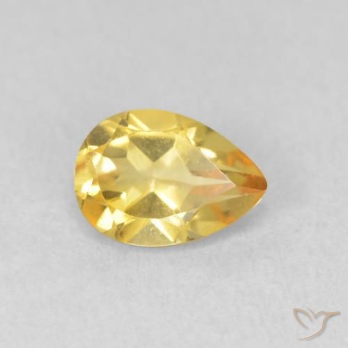 0.69克拉天然黄水晶，梨形，VVS