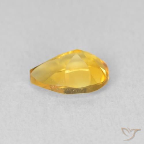 0.69克拉天然黄水晶，梨形，VVS