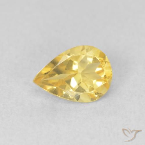 0.64ct 天然 金橙色 黄水晶, 梨形, VVS