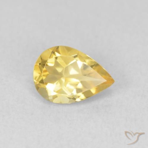 0.64克拉天然黄水晶，梨形，VVS