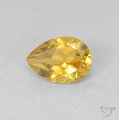 0.68ct 天然 金色 黄水晶, 梨形, VVS