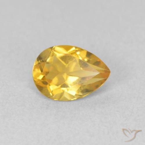 0.68克拉天然黄水晶，梨形，VVS