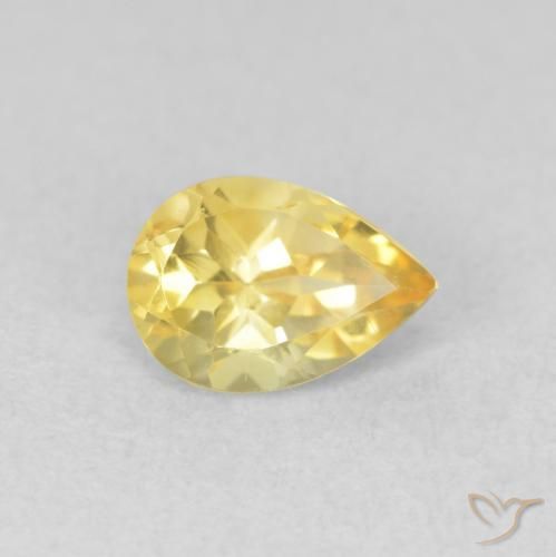 0.68克拉天然黄水晶，梨形，VVS