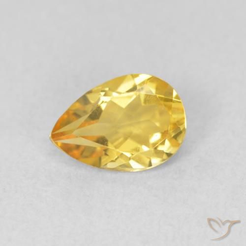 0.62ct 天然 金色 黄水晶, 梨形, VVS