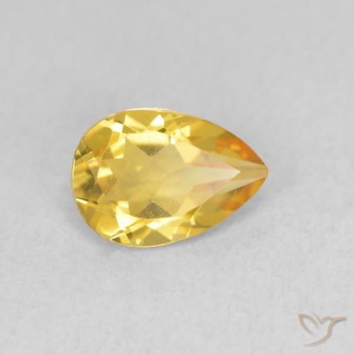0.62克拉天然黄水晶，梨形，VVS