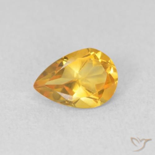 0.64ct 天然 金色 黄水晶, 梨形, VVS