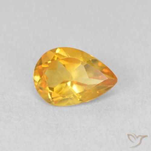 0.64克拉天然黄水晶，梨形，VVS