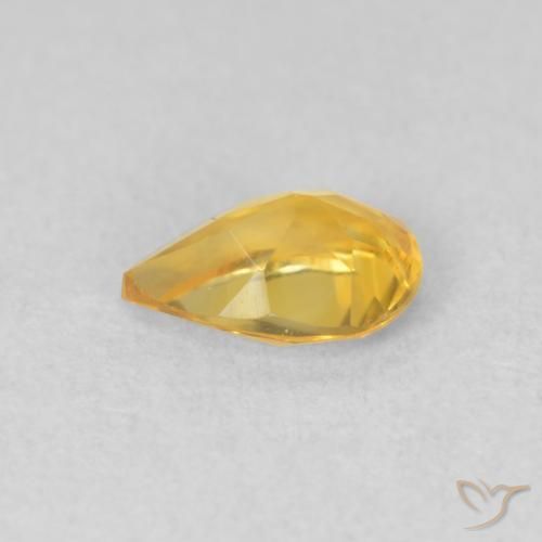 0.64克拉天然黄水晶，梨形，VVS