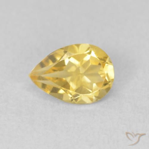 0.74ct 天然 金黄色 黄水晶, 梨形, VVS