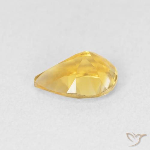 0.61克拉天然黄水晶，梨形，VVS