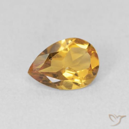 0.62ct 天然 金橙色 黄水晶, 梨形, VVS