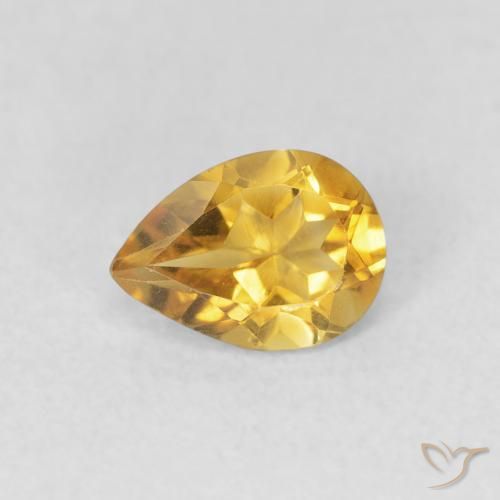 0.62ct 天然 金橙色 黄水晶, 梨形, VVS
