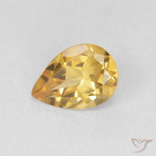 0.70ct 天然 金色 黄水晶, 梨形, VVS