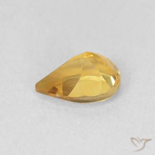 0.70克拉天然黄水晶，梨形，VVS