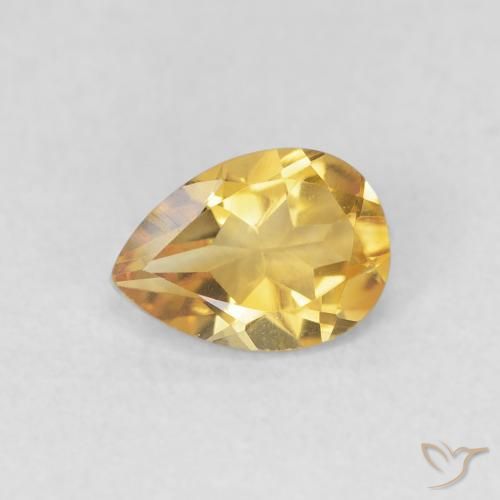 0.67ct 天然 金色 黄水晶, 梨形, VVS