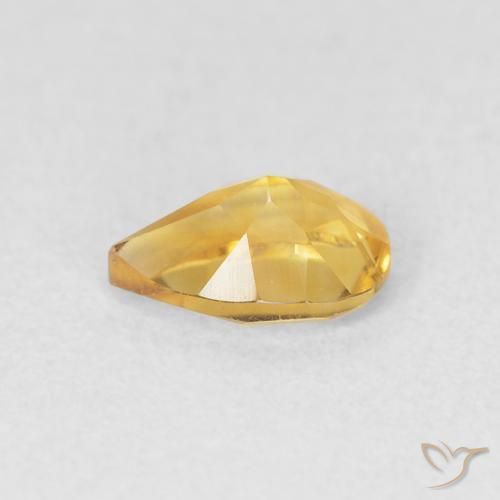 0.67克拉天然黄水晶，梨形，VVS