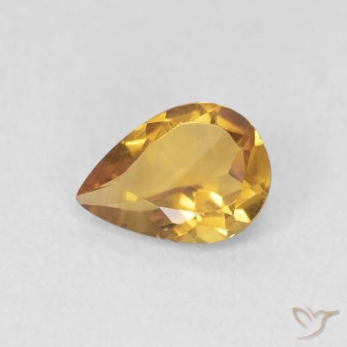0.60ct 天然 Medium Light-Golden 黄水晶, 梨形, VVS