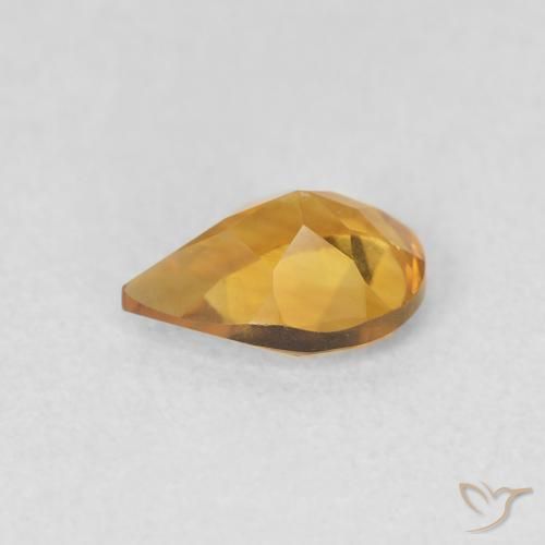 0.60克拉天然黄水晶，梨形，VVS