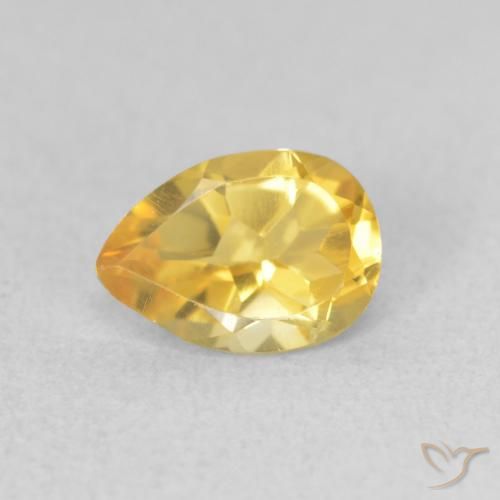 0.67ct 天然 中金 黄水晶, 梨形, VVS-VS