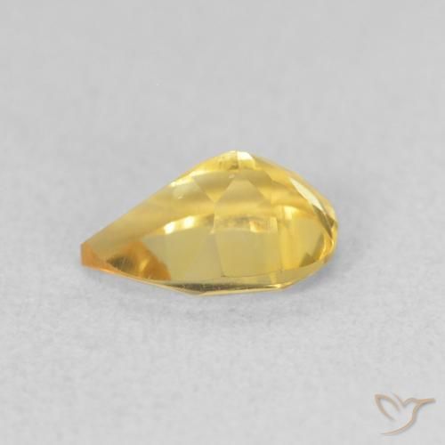 0.67克拉天然黄水晶，梨形，VVS-VS