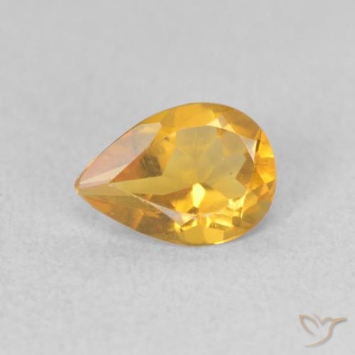 0.58ct 天然 金橙色 黄水晶, 梨形, VVS-VS
