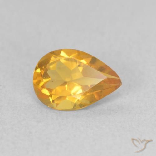 0.58克拉天然黄水晶，梨形，VVS-VS