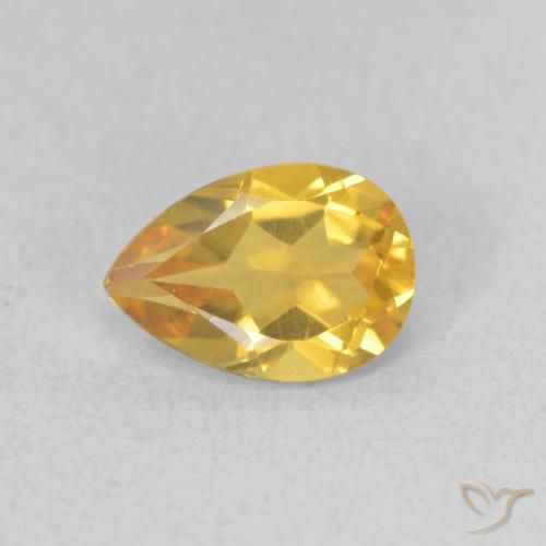 0.66ct 天然 中金 黄水晶, 梨形, VVS-VS