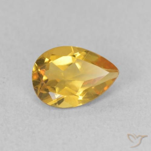0.66克拉天然黄水晶，梨形，VVS-VS