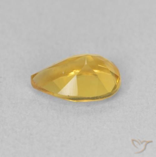 0.66克拉天然黄水晶，梨形，VVS-VS