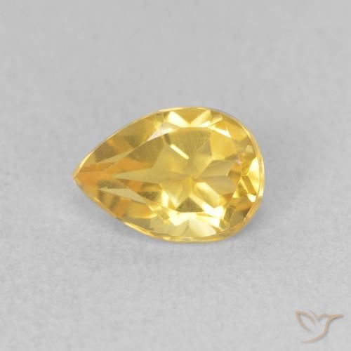 0.63ct 天然 金橙色 黄水晶, 梨形, VVS-VS
