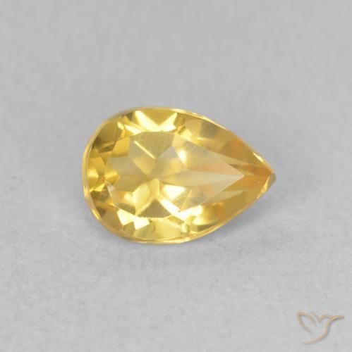 0.63克拉天然黄水晶，梨形，VVS-VS