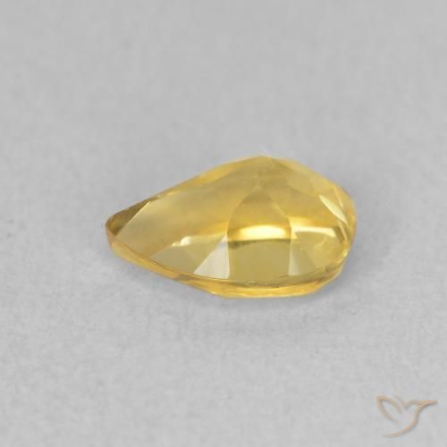 0.63克拉天然黄水晶，梨形，VVS-VS