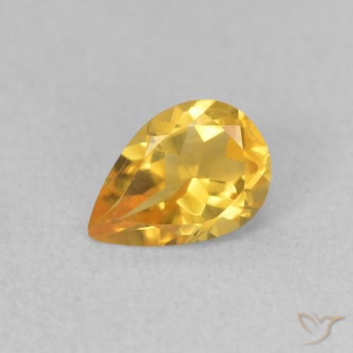 0.59ct 天然 金色 黄水晶, 梨形, VVS-VS