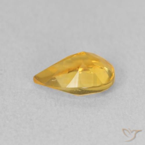 0.59克拉天然黄水晶，梨形，VVS-VS