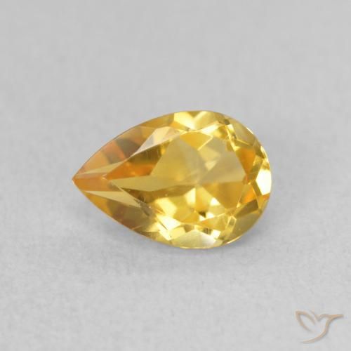 0.66ct 天然 金色 黄水晶, 梨形, VVS-VS