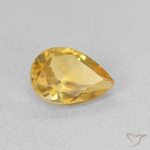 0.66克拉天然黄水晶，梨形，VVS-VS