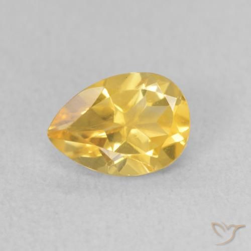 0.71ct 天然 金橙色 黄水晶, 梨形, VS