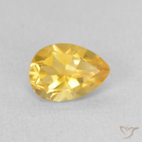 0.71克拉天然黄水晶，梨形，VS