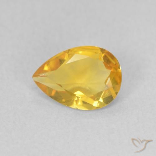 0.61ct 天然 金橙 黄水晶, 梨形, VVS-VS