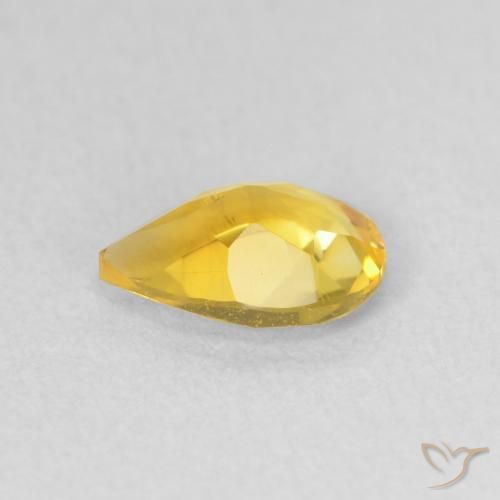 0.61克拉天然黄水晶，梨形，VVS-VS