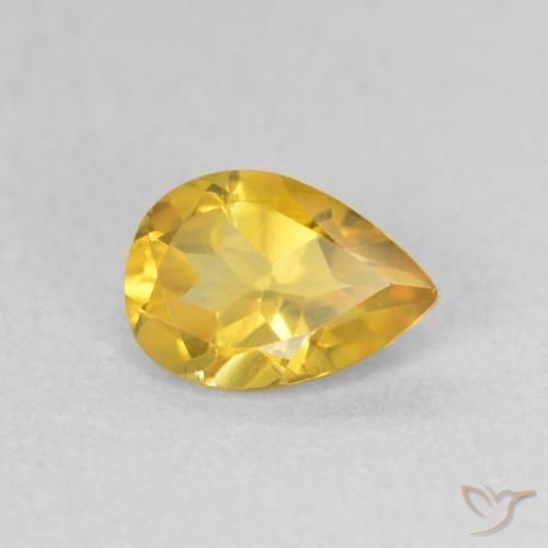 0.65克拉天然黄水晶，梨形，VVS-VS