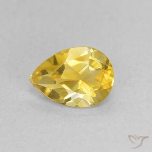 0.62ct 天然 金黄色 黄水晶, 梨形, VVS-VS
