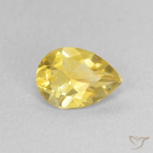 0.62克拉天然黄水晶，梨形，VVS-VS