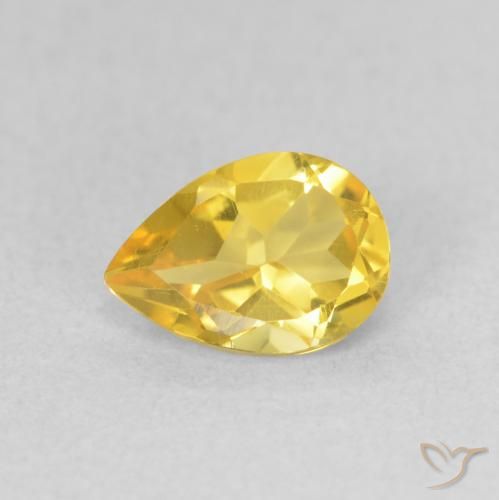 0.69ct 天然 中金 黄水晶, 梨形, VVS-VS